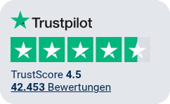 Trustpilot: 4,5 von 5 Sternen, 42.450+ Bewertungen (05/2026).
